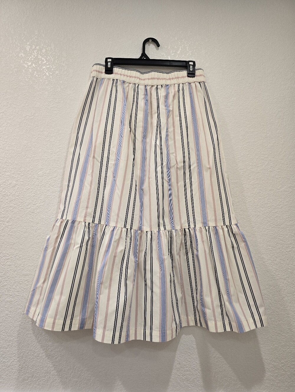 striped Cotton A New Day maxi skirt tiered Ruffle Hem M - Picture 3 of 7